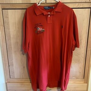 Classic American prep polo shirt in orange shade